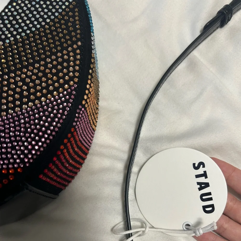 STAUD mini moon rhinestone crystal beaded bag NWT - Picture 5 of 5